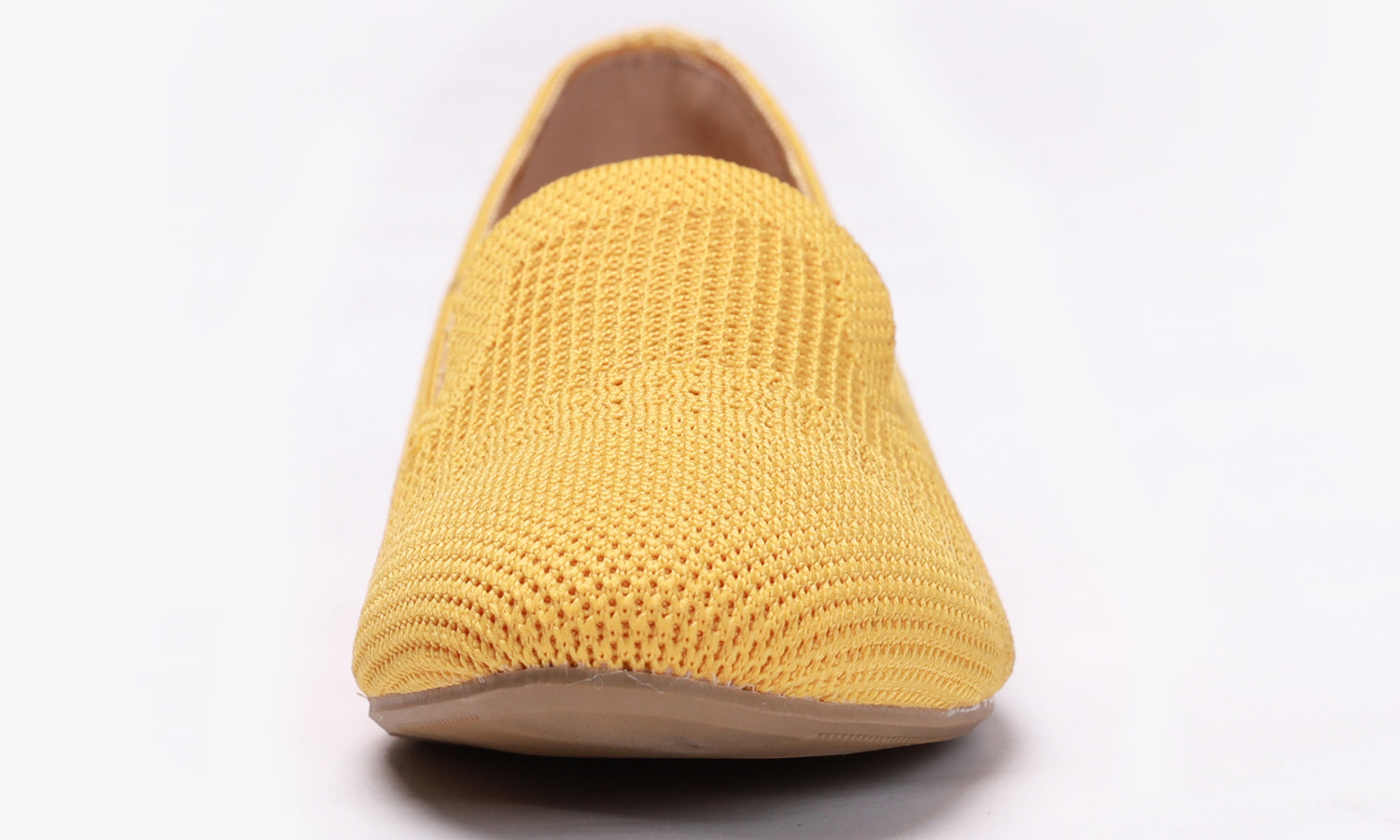 Feversole Women's Woven Fashion Breathable Knit Flat Shoes Yellow Loafer
