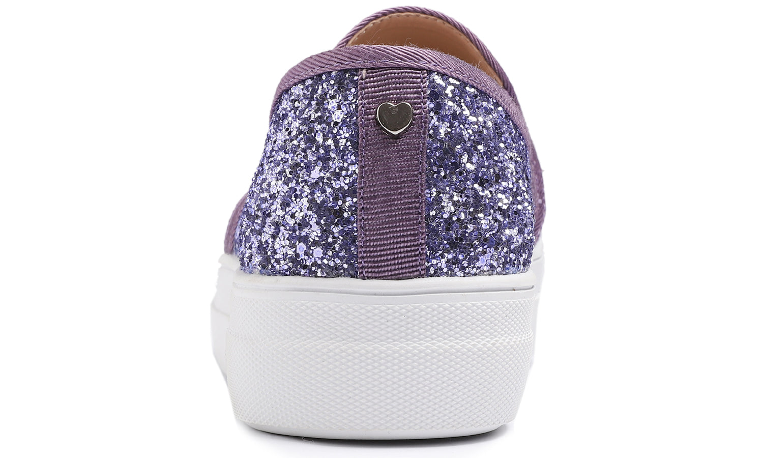 Feversole Women's Glitter Lavender Platform Slip On Sneaker Casual Flat Loafers