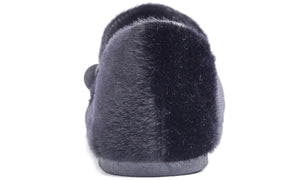 Feversole Women's Mary Jane Fashion Round Toe Easy Buckle Slip On Cozy Warm Flats Black Plush