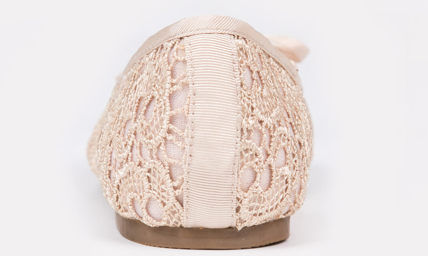 Feversole Round Toe Lace Ballet Crochet Flats Nude Women's Comfy Breathable Shoes