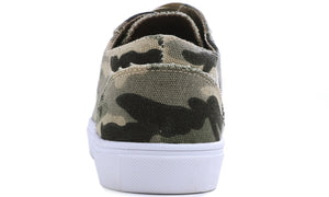 Feversole Women's Casual Slip On Sneaker Comfort Cupsole Loafer Flats Fashion Canvas Easy Elastic Low Top Camouflage
