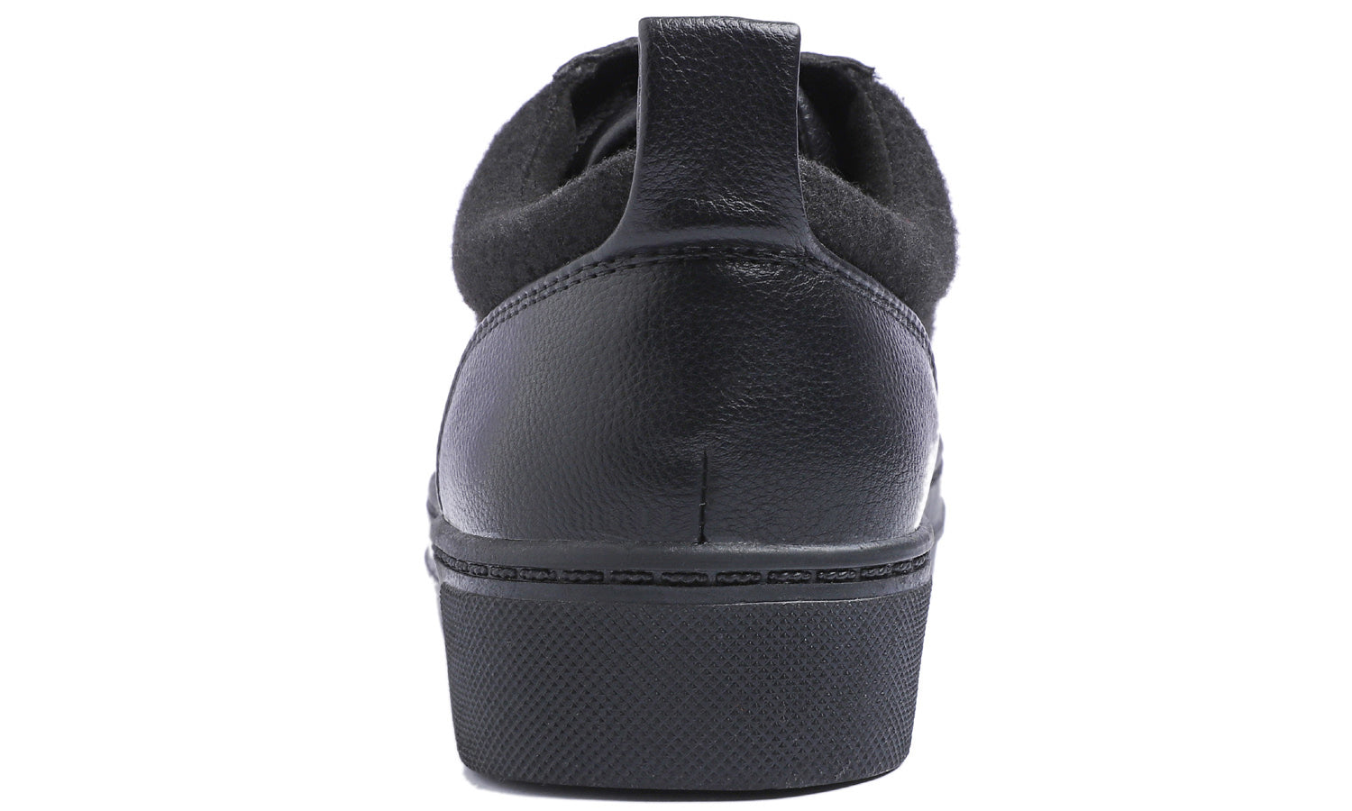 Feversole Women's Winter Vegan Leather Lightweight Platform Lace-Up Street Sneakers Black Faux Woolen PU