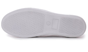 Feversole Women's Glitter Pewter Platform Slip On Sneaker Casual Flat Loafers