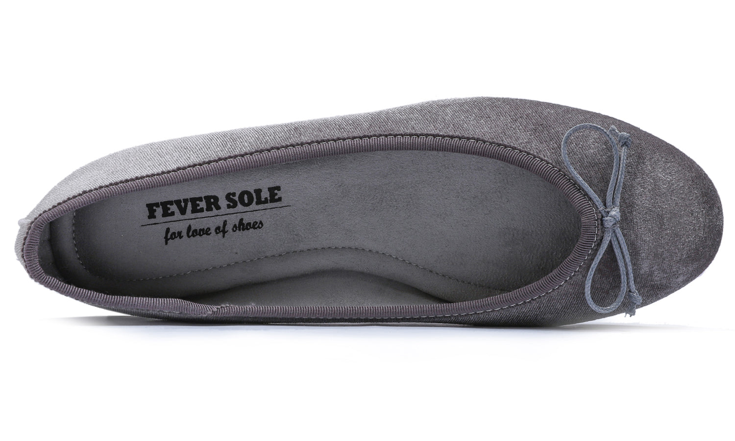 Feversole Women's Macaroon Faux Suede Memory Foam Cushion Insock Soft Ballet Flat Velvet Grey