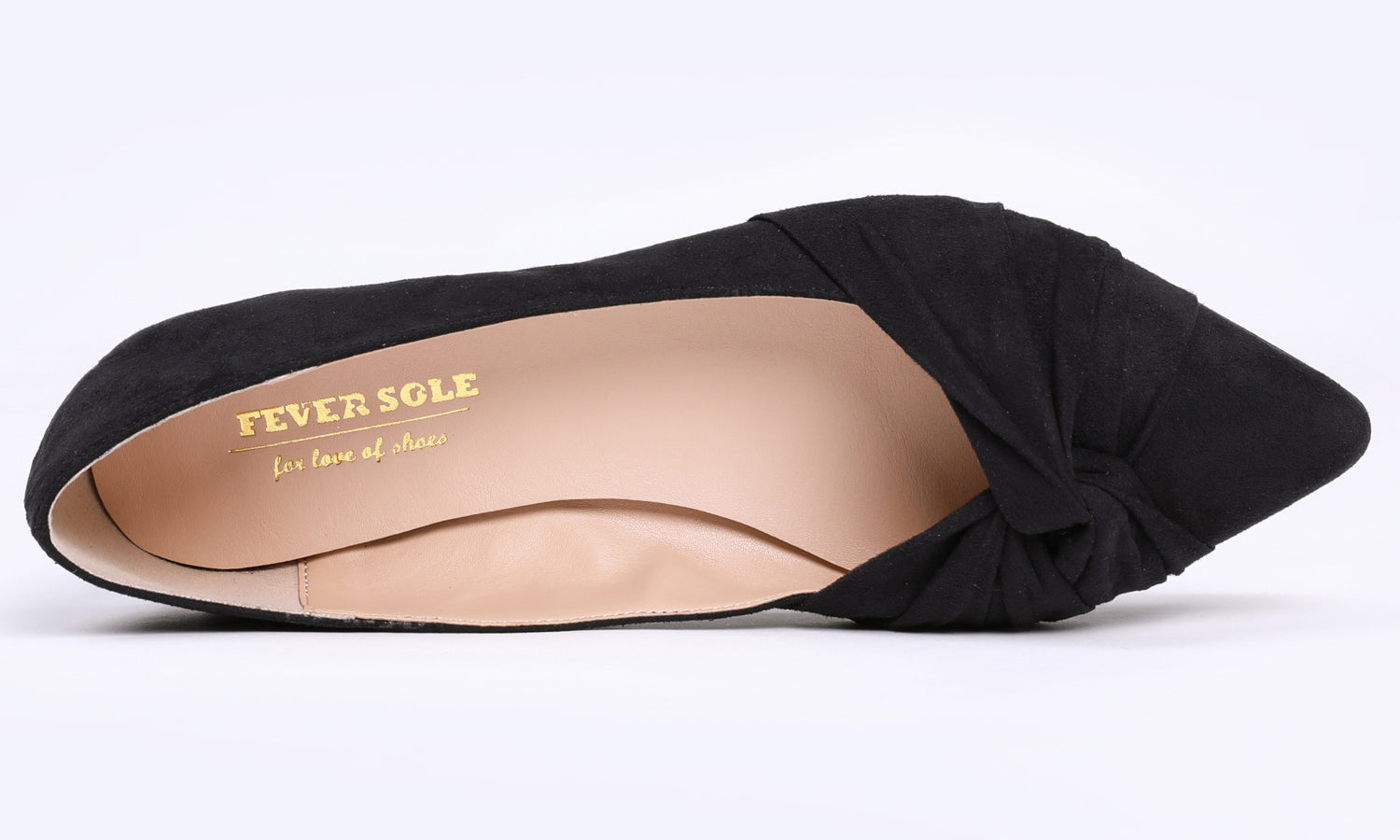 Feversole Women's Pointed Toe Bow Tie Trim Fashion Ballet Flat Black
