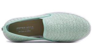 Feversole Women's Raffia Mint Slip On Sneaker Casual Flat Loafers
