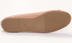 Feversole Women's Macaroon Nude Memory Foam Cushion Insock Patent Ballet Flat