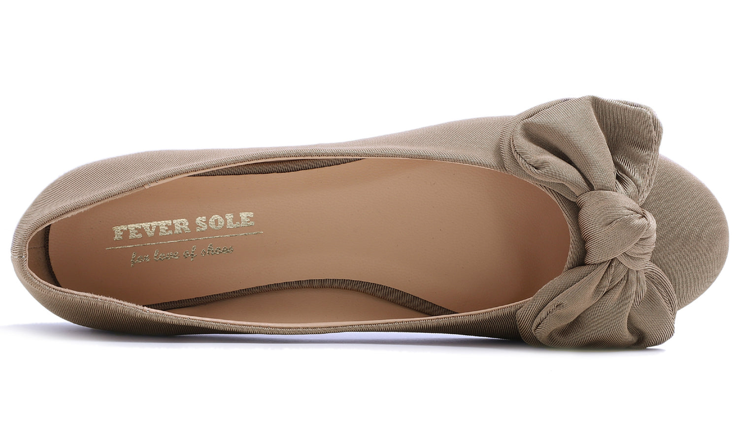 Feversole Women's Round Toe Cute Bow Trim Ballet Flats Taupe