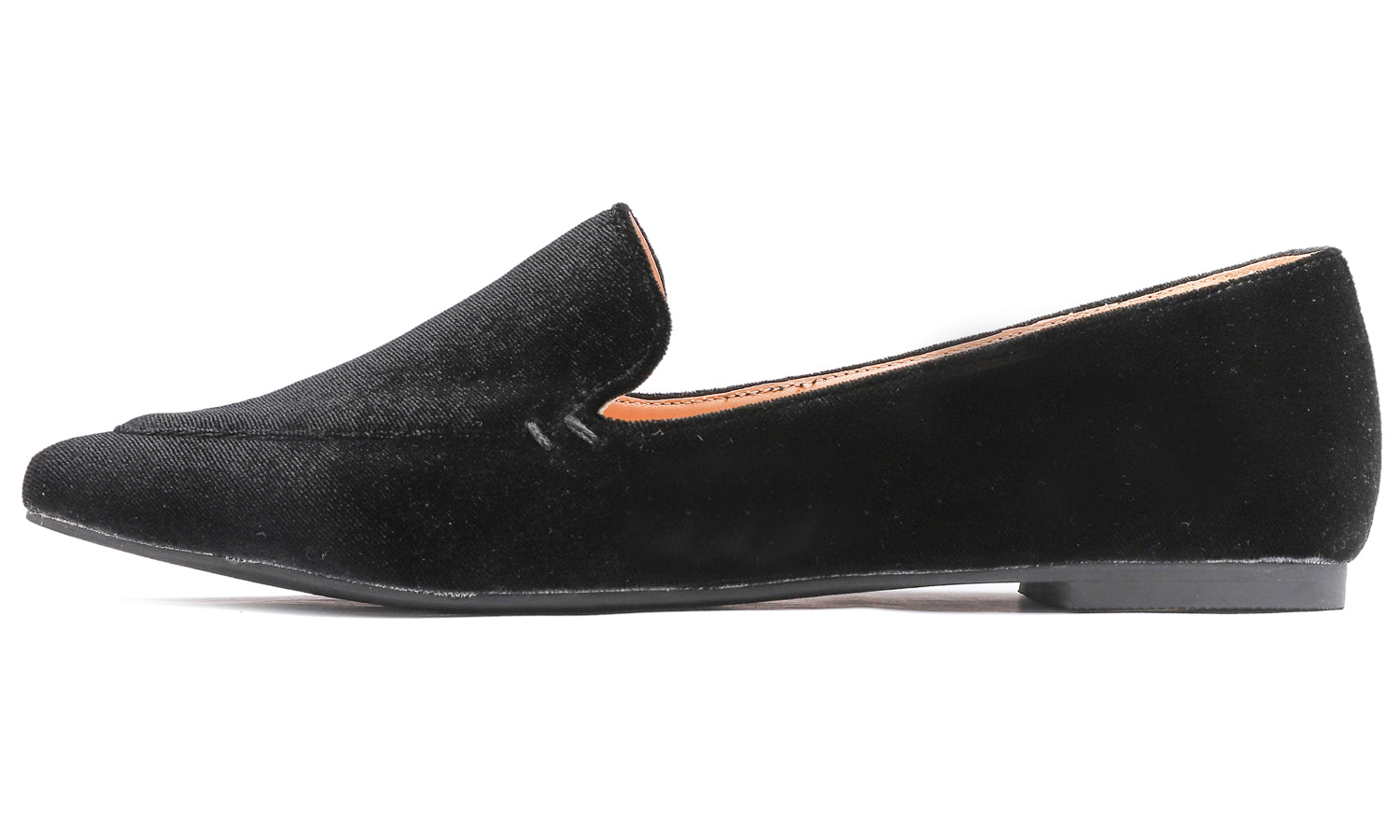 Feversole Women's Loafer Flat Pointed Fashion Slip On Comfort Driving Office Shoes Black Velvet
