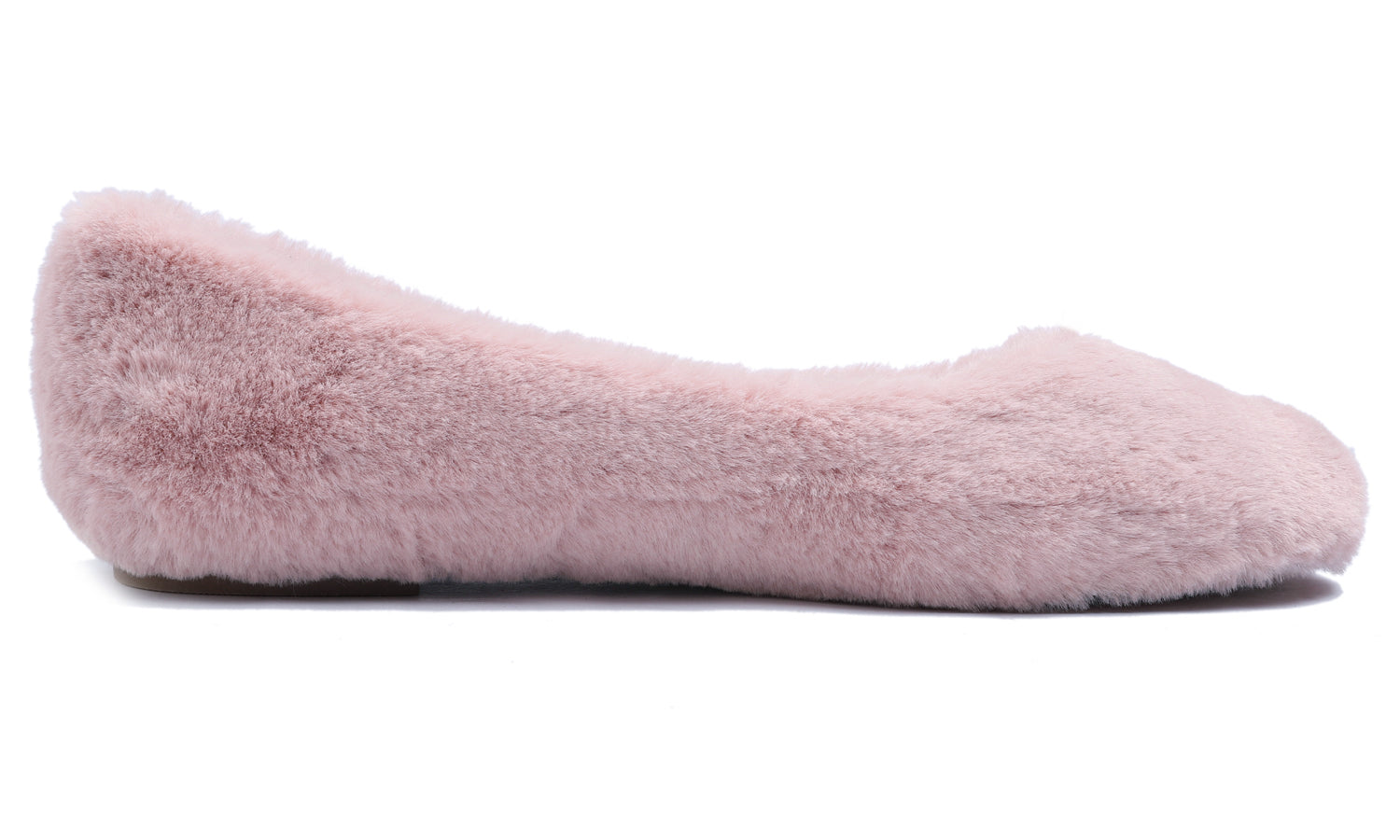 Feversole Women's Fashion Round Toe Puffy Warm Comfort Home Indoor Winter Soft Ballet Slippers Pink Plush