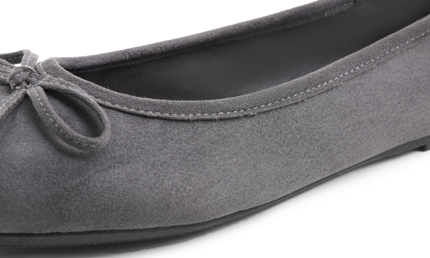 Feversole Women's Macaroon Faux Suede Memory Foam Cushion Insock Soft Ballet Flat Dark Grey