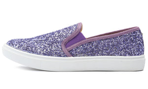 Feversole Women's Glitter Lavender Slip On Sneaker Casual Flat Loafers