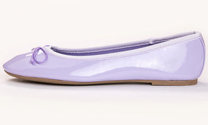 Feversole Women's Macaroon Lilac Memory Foam Cushion Insock Patent Ballet Flat