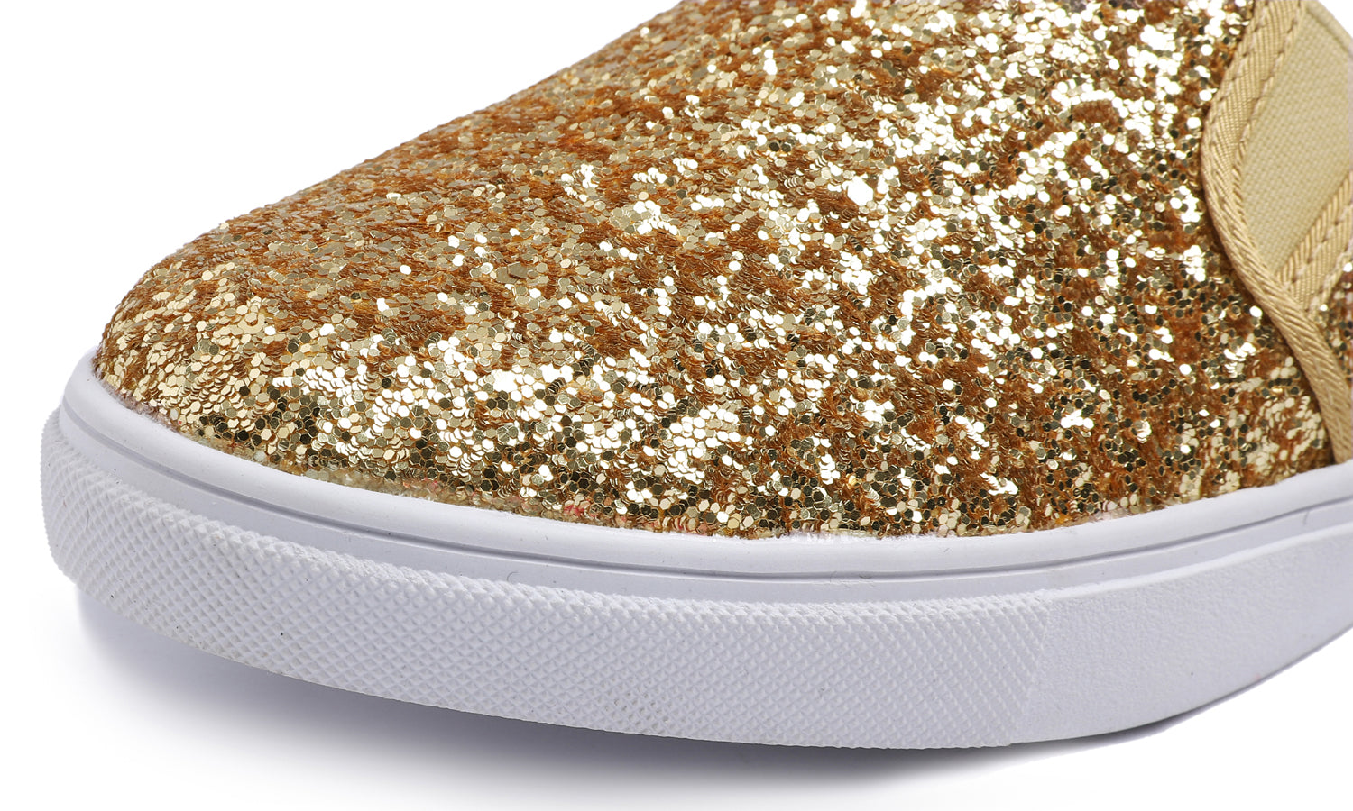 Feversole Women's Sport Mules Slip On Loafers Fashion Backless Sneakers Gold Glitter