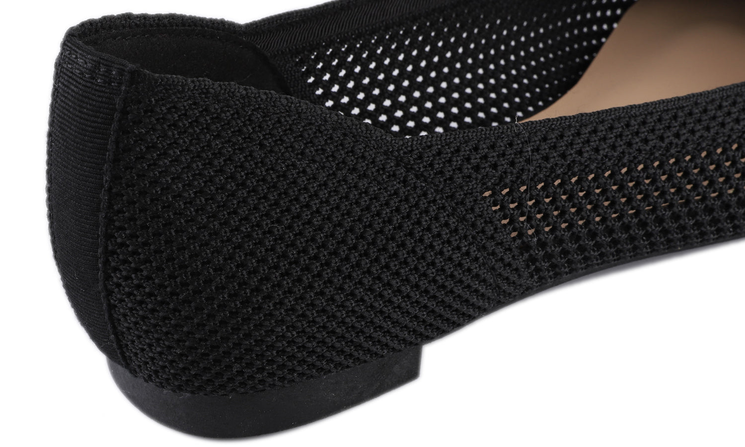 Feversole Women's Woven Fashion Breathable Knit Flat Shoes Pointed Black