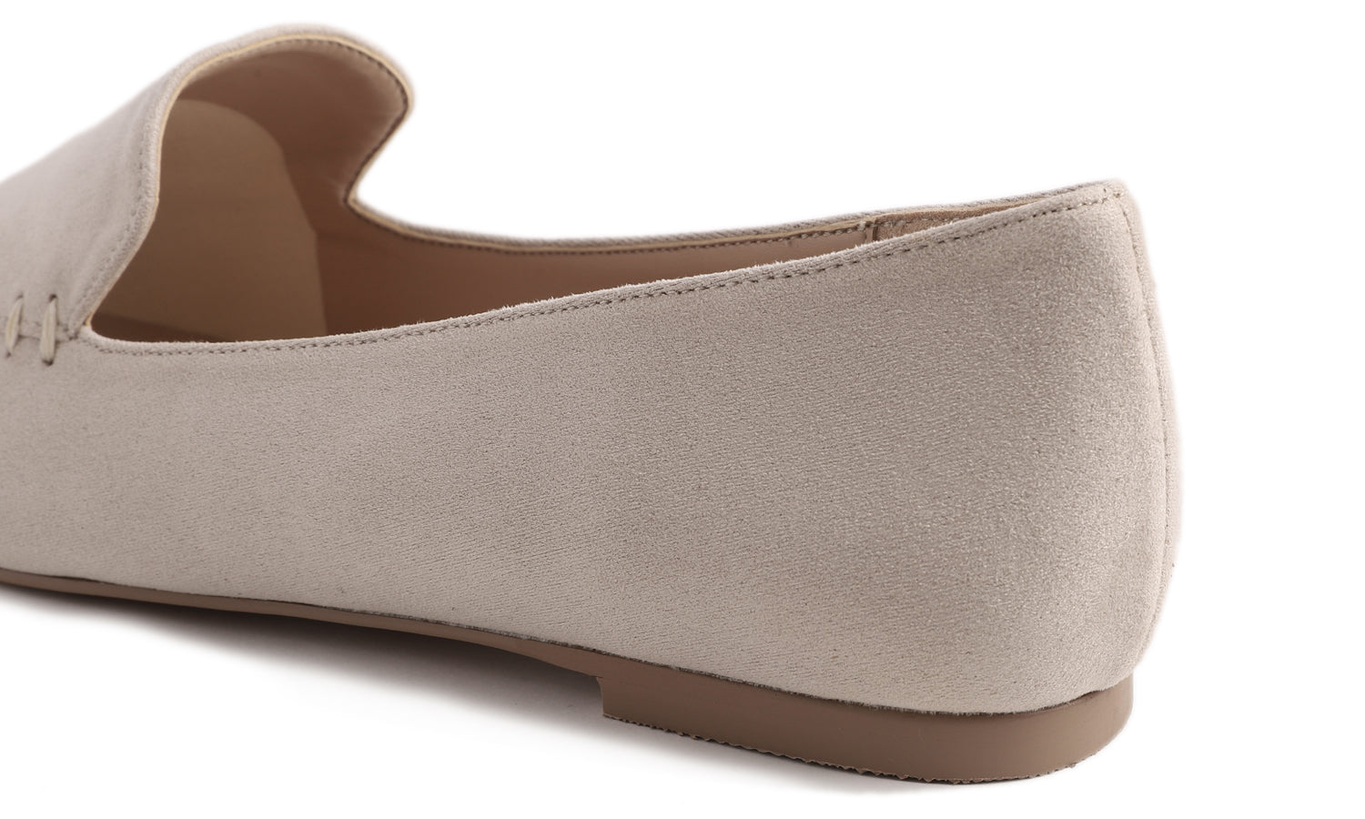 Feversole Women's Loafer Flat Pointed Fashion Slip On Comfort Driving Office Shoes Light Taupe Faux Suede