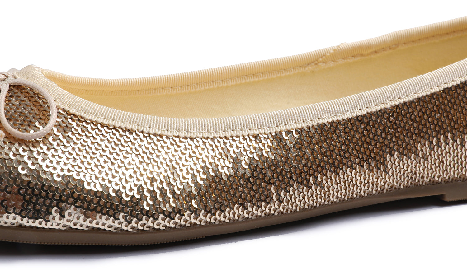 Feversole Women's Sparkle Memory Foam Cushioned Colorful Shiny Ballet Flats Gold Sequin