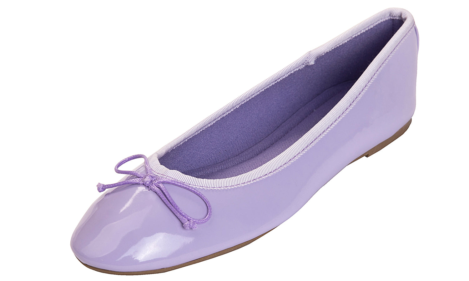 Feversole Women's Macaroon Lilac Memory Foam Cushion Insock Patent Ballet Flat