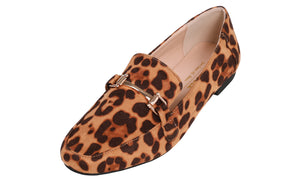 Feversole Women's Fashion Trim Deco Loafer Flats Leopard Faux Suede