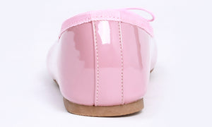 Feversole Women's Macaroon Dirty Pink Memory Foam Cushion Insock Patent Ballet Flat