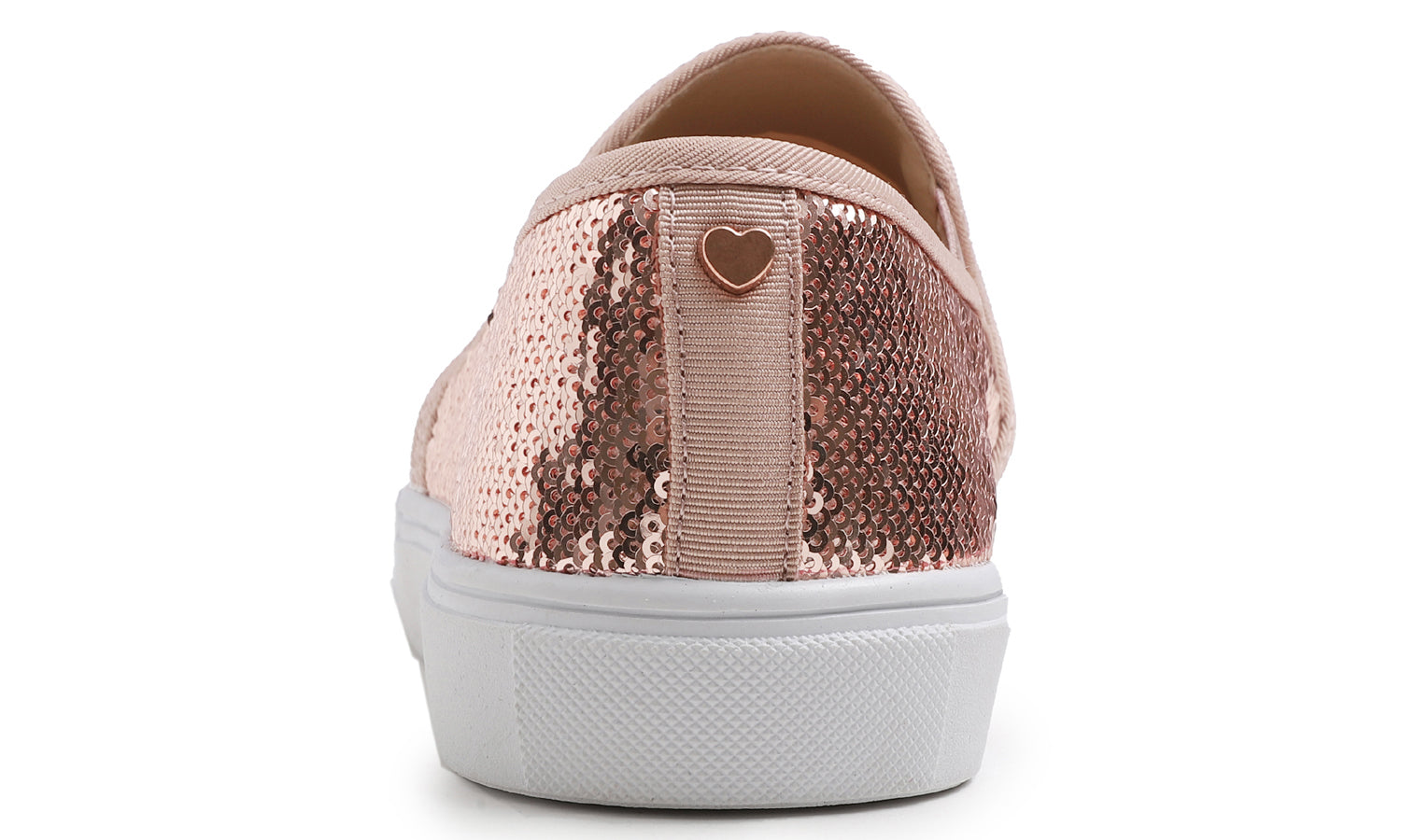 Feversole Women's Rose Gold Sequin Slip On Sneaker Casual Flat Loafers