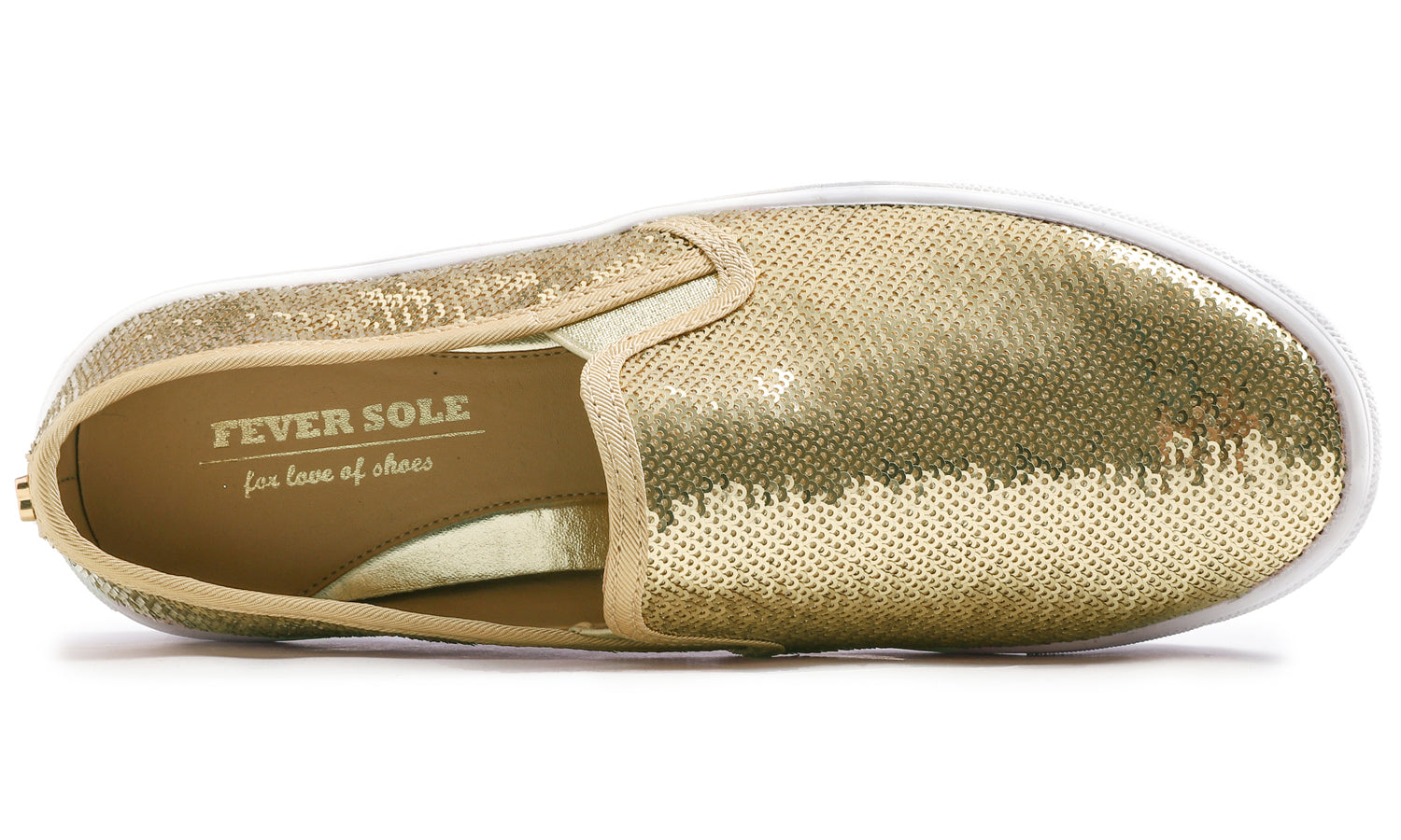 Feversole Women's Gold Sequin Slip On Sneaker Casual Flat Loafers